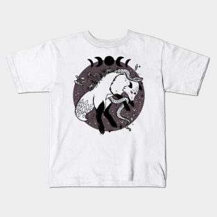 Fox Jumping, Snake, Moon Phases, Nature, And Gemstones Kids T-Shirt